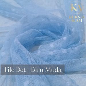 Kain Tile Tulle Tila DOT Tile POLKADOT Halus per ROLL GULUNGAN 45 METER x 140 cm lebar kain Bahan PREMIUM Rok Dress Gaun Kebaya Murah GROSIRAN