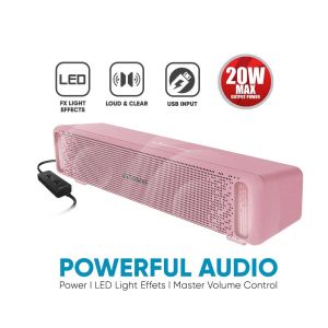 SonicGear SonicBar U200 Powerful Audio With LED Light Effects Soundbar Sound Bar Speaker USB Power 3.5mm Audio jack Aux