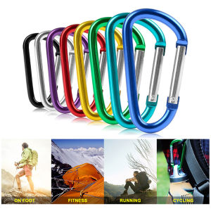 【🇲🇾Stock 】Outdoor safety hook Alloy D Shaped Carabiner Spring Snap Clip Hooks Keychains Escape Lock for Hiking Camping climbing登山扣