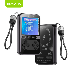 BAVIN PC1200S 5000mAh Mini Portable Retro Game Console Powerbank Magnetic Wireless w/ Dual Type-C Cable + Memory Card