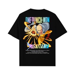 CallOut | Kaos Anime One punch man Karakter Saitama Sablon Reflektif Rainbow Bahan Cotton Combed 24s High Quality