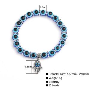 Evil Eye Blue Bracelet Hand Lucky Evil Eye Charm Bracelet for Protection and Blessing