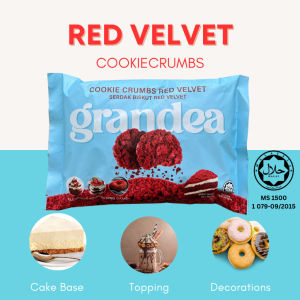 Grandea Cookie Crumbs Red Velvet 454g | Serdak Biskut Red Velvet | Halal Certified
