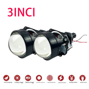 BILED 2.5 Inch WST 3 Inch Lampu Utama Biled Projector Original Premium Dengan Devi 100 Watt Super Terang   Fiber Karbon   Aksesori Mobil lampu depan proyektor Diode