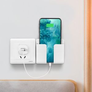 combo 5 Kệ Dán Tường Để Remote Giá Đỡ Sạc Điện Thoại - Kệ Dán Tường để điện thoại Có Móc Treo Giữ Dây Điện