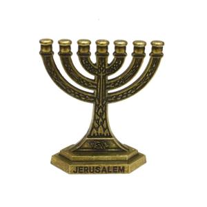 12 Tribes of Israel Menorah Jewish 7 Branch Holder Jerusalem Temple Candlestick Religious Candelabra for Church