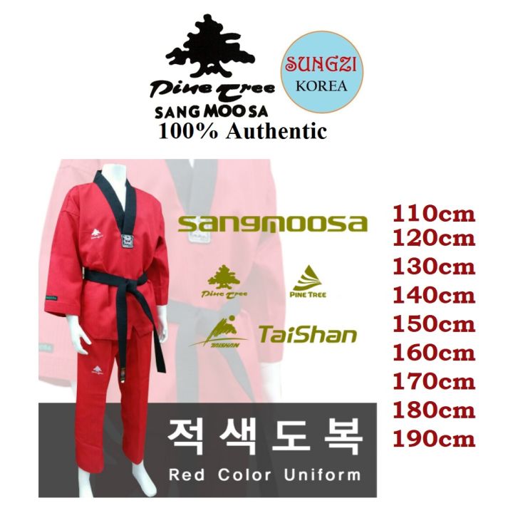 PINE TREE SANGMOOSA Martial Art Uniform (RED) Korean Taekwondo Lazada PH