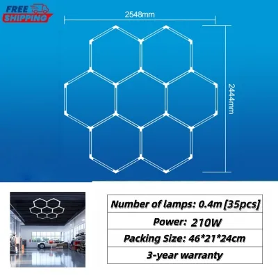 Hexagon LED Work Light 6500K Honeycomb Garage Light for Car Repair Paint Room Gym Den