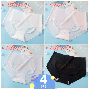 [✅SG Ready Stock] 2023 New 4/6Pcs Higher Quality Ice Silk Seamless Underwear Middle Waist Panties Women Clothing ultrathin 冰丝内裤 女