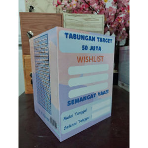 Celengan Target Kunci Jumbo Celengan Besar Plus Kunci Bahan Kayu Ukuran 16x16x21 Cm