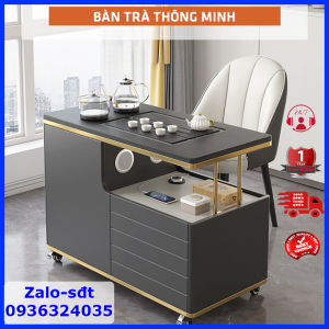Bàn trà điện thông minh đun nước siêu tốc kết hợp sạc ko dây có dây loa bluetooth