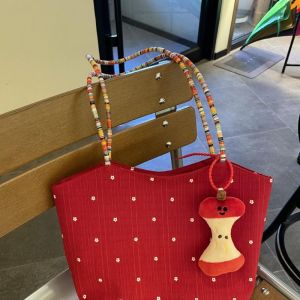 MOUSSON  กระเป๋าถือสไตล์ดอกไม้สำหรับผู้หญิง ขนาดใหญ่ พกพาสะดวก สไตล์สบายๆ