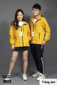 [HÀ NỘI] Áo Gió Nam Nữ 2 Lớp Chất Dù Chống Nước Có Mũ Có Khóa Kéo