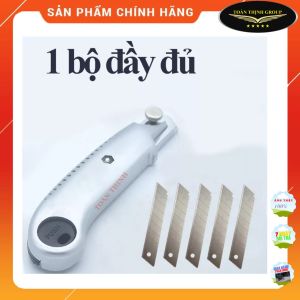 Dao Rọc Giấy Lớn 5 Lưỡi Khung Thép Chịu Lực HD Thay Lưỡi Tự Động Dao Trổ 5 Lưỡi 18mm