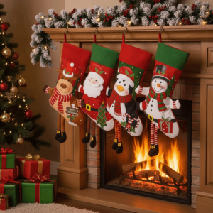 SVSAKZ168 Cute Large Christmas Stockings 3D Cartoon Candy Gift Bags Creative Santa Claus Christmas Tree Ornaments Home Xmas Decor