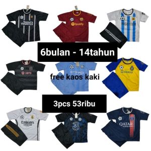 PAKET USAHA (3PCS) SETELAN BAJU BOLA ANAK TERBARU 6BULAN - 14TAHUN Outdoor Sport