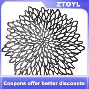 【ZTOYL】 Round Placemat Heat-Resistant PVC Table Mats With Luxury Metallic Glossy Finish For Thanksgiving Christmas Wedding Party Decor