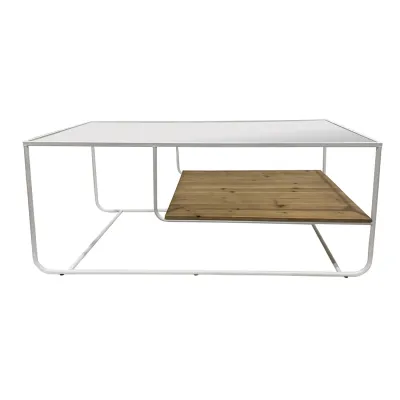 Birn 2-Tier Center Table (White-Wood)
