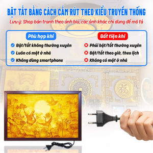 Đèn Hào Quang Trúc Chỉ In Ngang Hoa Sen Chim Hạc Trang Trí Bàn Thờ Gia Tiên Treo Tường TC-TN-50