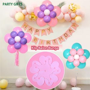 Dinoso Klip Balon Bunga/ Klip balon anulus/Klip Balon Bunga 2 layer/Flower Klip Balon/Penjepit Balon