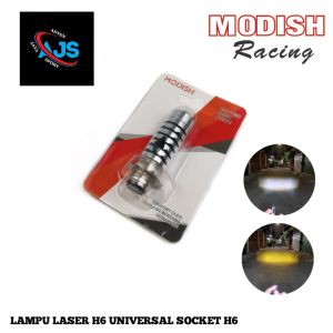 Bohlam Utama LED H6 Laser 2 Warna LED Lampu H6 Modish 1030 AC DC Universal Putih Kuning Plus Senja Biru Motor Matic Bebek Xenon