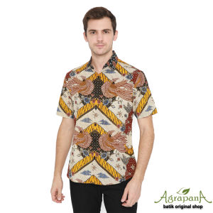 AK3C Agrapana Original Bhamana Hem Kemeja Baju Batik Pria Terbaru Lengan Pendek Cowok Slimfit Modern Pekalongan Anak Muda Mewah Dewasa Kondangan Asli Laki laki Slim Fit Kerja Premium Ori Nala