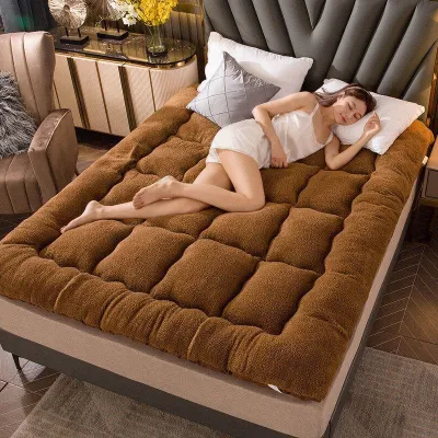 Thicker 9cm Foldable Mattress Single/Double/Queen/King Velvet Tatami Mattress Topper Bed Foam