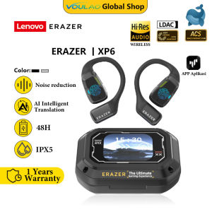 Lenovo ERAZER XP6 AI Translation Wireless Bluetooth 5.4 Earphones Smart Open-Ear Sports Headset Hook Earbuds HiFi Sound Noise Cancelling Clear Call Long Battery Lightweight Running Gym Daily Use