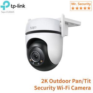 TP-LINK Tapo C520WS 2K Outdoor Pan/Tilt Security Wi-Fi Camera with Two-Way Audio Starlight Color Night Vision and Motion Detection