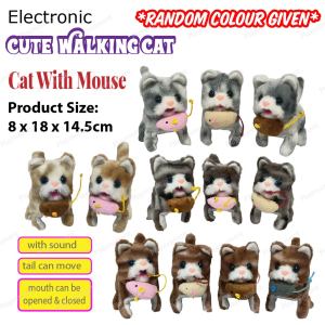 Cute Walking CAT **FREE BATTERY** Electronic Walking cat Plush Toy With Sound TB0115_23 *Ready Stock*