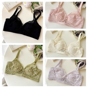 MODEST12 Close-fitting Wireless Deep V Bra Rabbit Ears Inner Pads Shockproof Brassiere for Women Comfortable Lingerie Women Lace Thin Bra Girls Gift