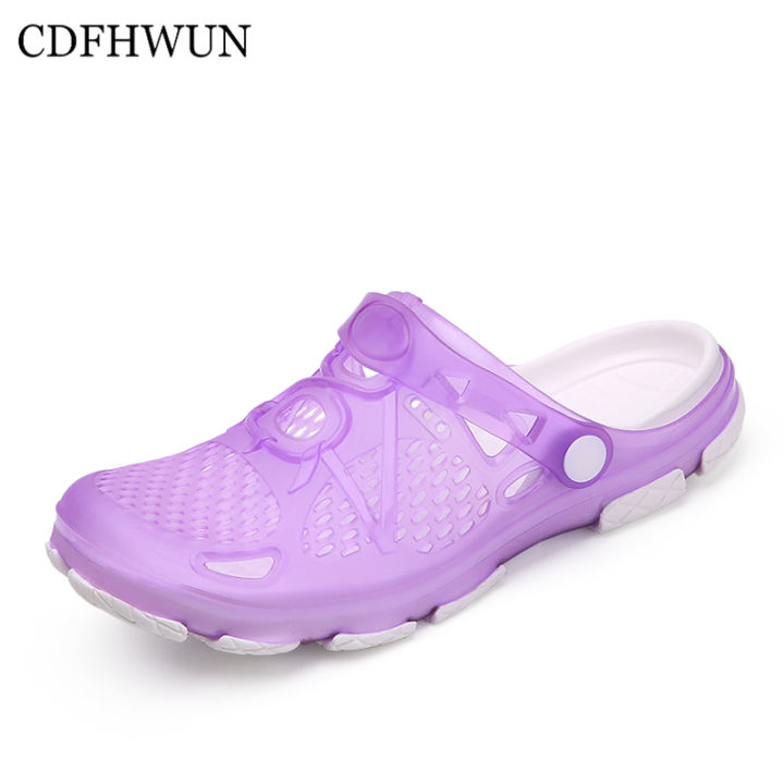 CDFHWUN Sandals for Women Flat Sandals Hole Beach Shoes Slippers Female  Casual Sandals Half Drag Women Rubber Shoes Lazada PH