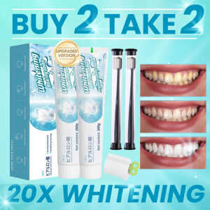 BUY 1 TAKE 1+Toothbrush-4pcs Scoban Whitening Baking Soda toothpaste Freshens Breath Reduces Plaque Fights Bad Breath Peppermint Food Graded Family Toothpaste Cares For TeethAir Freshens And Removes Anti-Yellow Tartar Brightening Oral Care Toothpaste 200