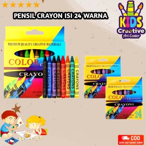 PENSIL CRAYON ISI 24 WARNA / PENSIL WARNA GAMBAR 24PCS / CRAYON SET ANAK 24 ART SET / ARTSET 24 PCS / PENSIL KRAYON ANAK / K P