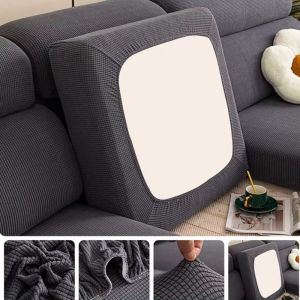 ❤Quick delivery+COD❤ Thicken Sofa Seat Cushion Cover Pink Green Yellow Plain Color Knitted Fabric 1/2/3/4 Seater