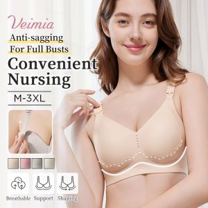 VEIMIA Supportive Nursing Bra Top Open Design With Anti-Sag Lift Stretch Fit For Full Busts