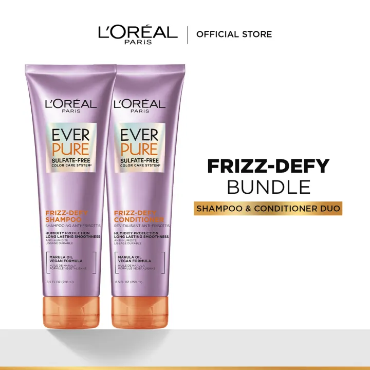 LOreal Paris Ever Pure Frizz-Defy Shampoo and Conditioner Set (250mL