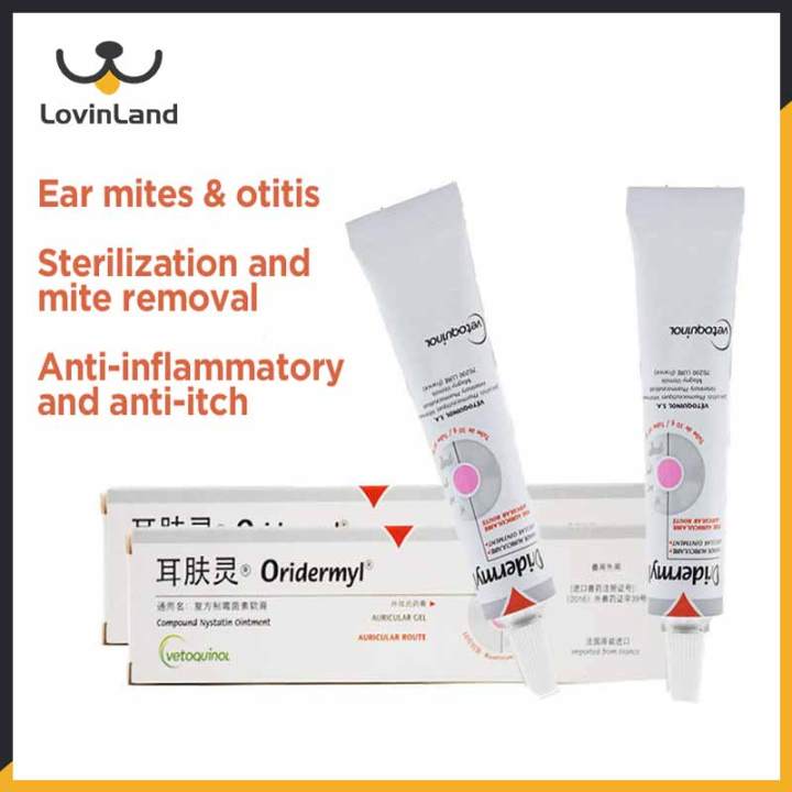 ORIDERMYL Dog Cat Ear Cream 10g Ear Mites Otitis Fungus Treatment Itchy ...