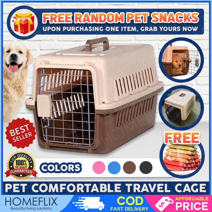 Homeflix Pet Travel Cage, Pet Carrier Dog and cat, kulungan ng aso at pusa,  Travel Cage or Crates Luxury Small Pet Kennel Crates, Dog Carrier for