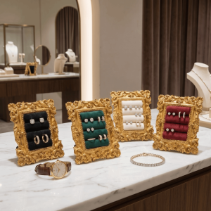 OEUVR Vintage Photo Frame Earring Holder Resin Frame Velvet Jewelry Display Stand Display Props Chic Necklace Display Stand Wedding