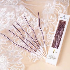 6PCS Metallic Color Spiral Candle Topper Spiral Birthday Bachelorette Wedding Happy Party Deco Cake Topper