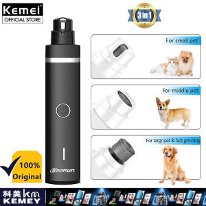 Kemei 3 IN 1 Pet Grooming Kit for Dog Paw Nail Cutting Grinder Foot Hair  Cat Hair Trimmer Electric Clippers Razor