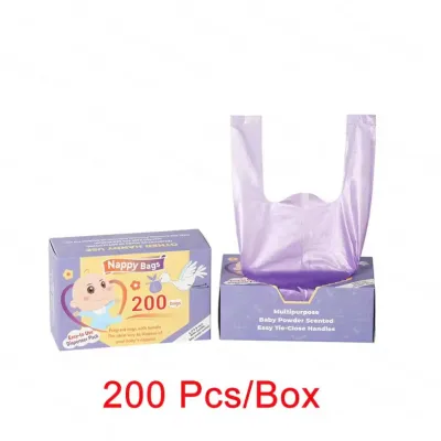 200PCS Disposable Nappy Bags Scented Garbage Bags Diaper Disposal Beg Sampah Wangi untuk Lampin Bayi