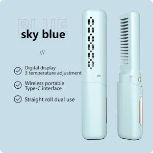 XiaoMi 2 In 1 Straight Hair Comb Rechargeable Portable Negative Ion Hair Brush Comb Student Magic Hair Curly