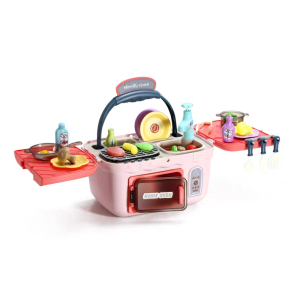27 pcs Picnic Kitchen Box pretend play oven stove water tape music & light children cooking toy mainan masak kanak kanak
