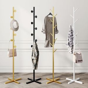 Nordic Coat Rack Bedroom Hanging Rack Household Vertical Hanging Rod Clothes Storage Hanging Bag Rack Multi-function Floor Coat Rack