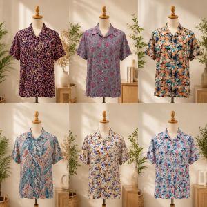 Baju Ibu Blouse/Baju Blouse Nenek Bunga Floral/Women Blouse/Grandma Blouse/Elderly Wear/Good Quality/New Arrival