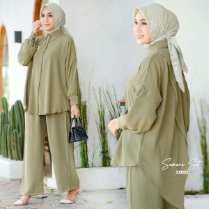 Baju Wanita Terbaru SAMARA SET HS Bahan CRINKLE AIRFLOW SIZE M L DAN XL PB 65 - 85 CM KANCING DEPAN / BUSUI DAPAT BAJU ATASAN + CELANA PANJANG Setelan Wanita Terbaru Oneset Viral Pakaian Cewek Terlaris One Set Kekinian Bahan Crinkle Outfit Casual Busui