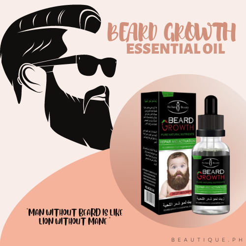 BEAUTIQUE.PH | Pampatubo ng Balbas for Men Beard Growth Premium Organic EFFECTIVE Beard Grower Mustache Growth Oil | Activate The Dormant Hair Follicles, Increase Nutrient Absorption, and Ultimately Accelerate Hair Growth.