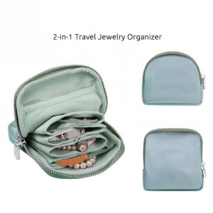DECALE Two in One ic Jewelry Case Soft Velvet ic Detachable Detachable Velvet Pouch Small Jewelry Box Scratch Resistant Portable Bracelet Bag Winter Travel
